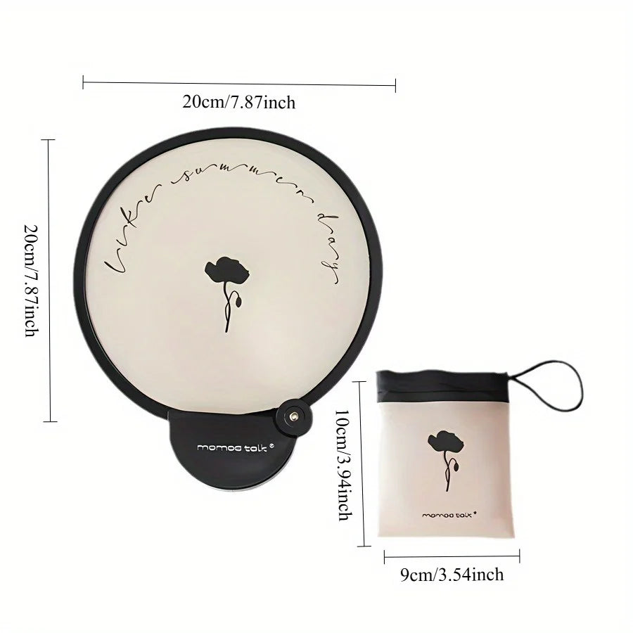 Portable Handheld Folding Fan with Storage Pouch - Compact Manual Cooling Fan Suitable for Summer, Travel, Beach & Parties Oasis Select