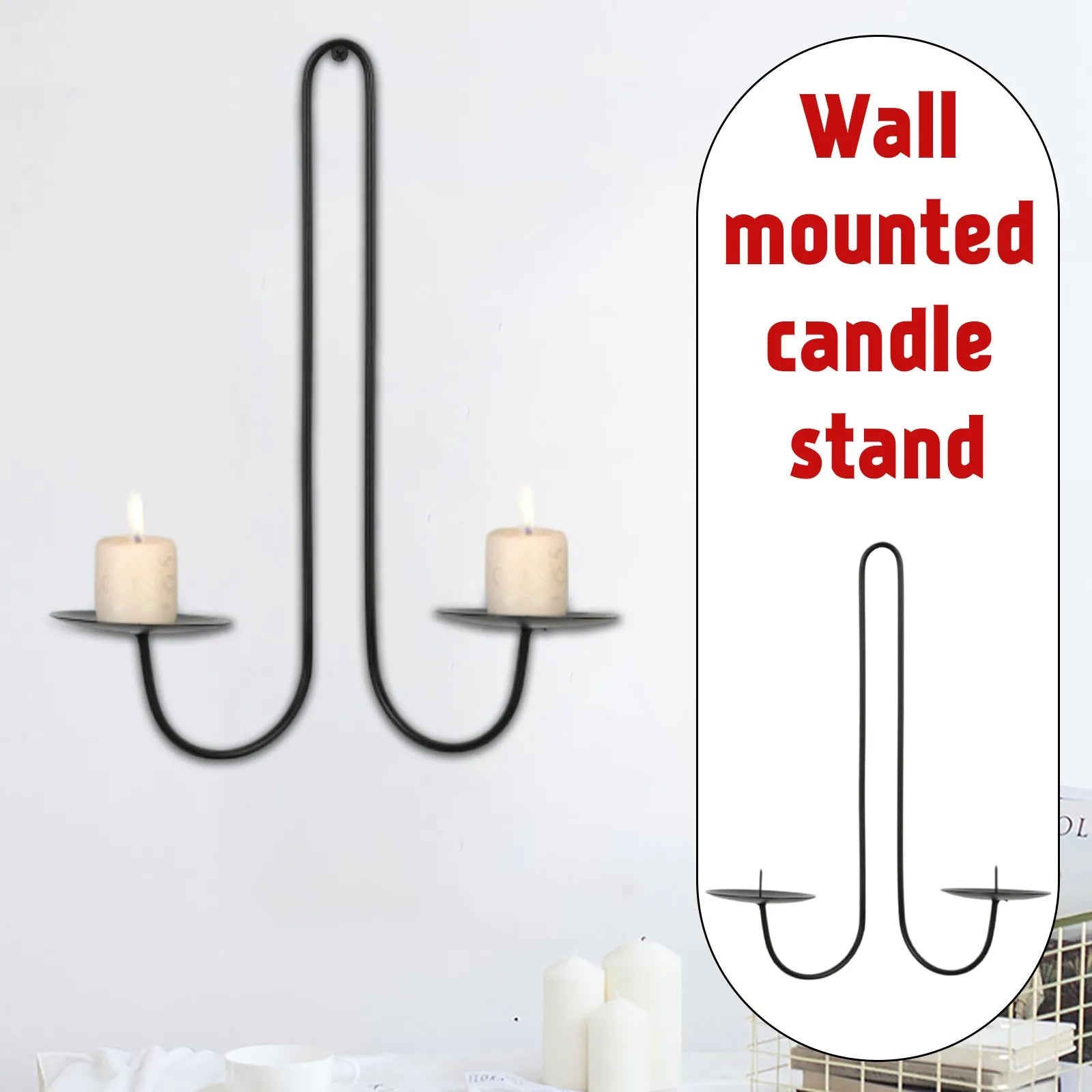 Iron Candle Holder Libra Style Wall Hanging Candle Sconce Decorative Candle Tray For Living Room Dining Room Home Decor Oasis Select