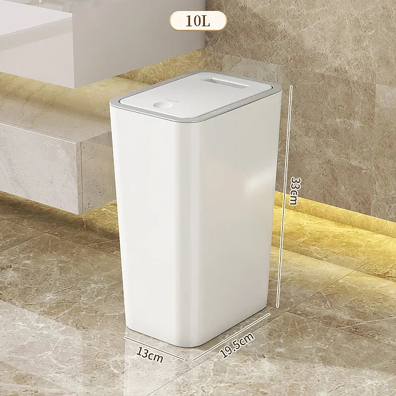 10L One-Touch Odor-Proof Trash Can | Leakproof Kitchen & Bathroom Bin