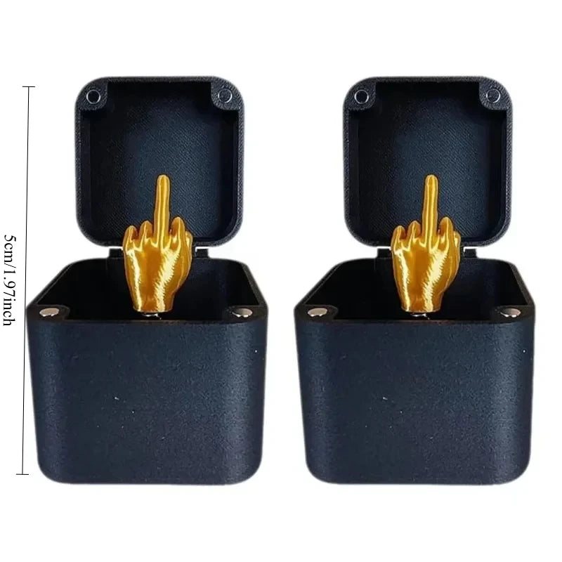 Christmas Interesting Prank Gift Middle Finger In Box Christmas Box Funny Creative Gifts Office Desk Decoration Home Decoration Oasis Select 2pcs
