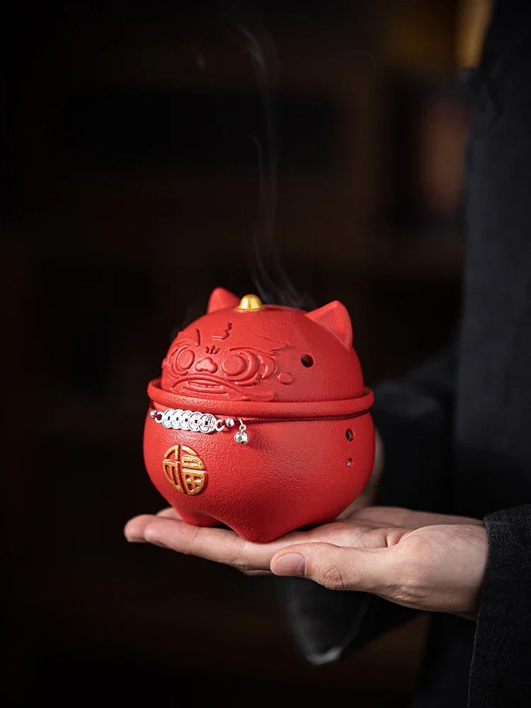 Zhaocai Xinglion line incense burner Household indoor incense burner ceramic incense burner Oasis Select
