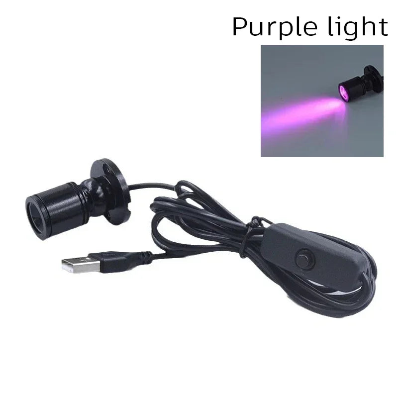 USB 5V Led Spot Light 1W 3W Surface Mounted Cabinet Showcase Counter Jewelry Lamp Rotatable Angle Ceiling Mini Spotlight Downlig Oasis Select X123-purple