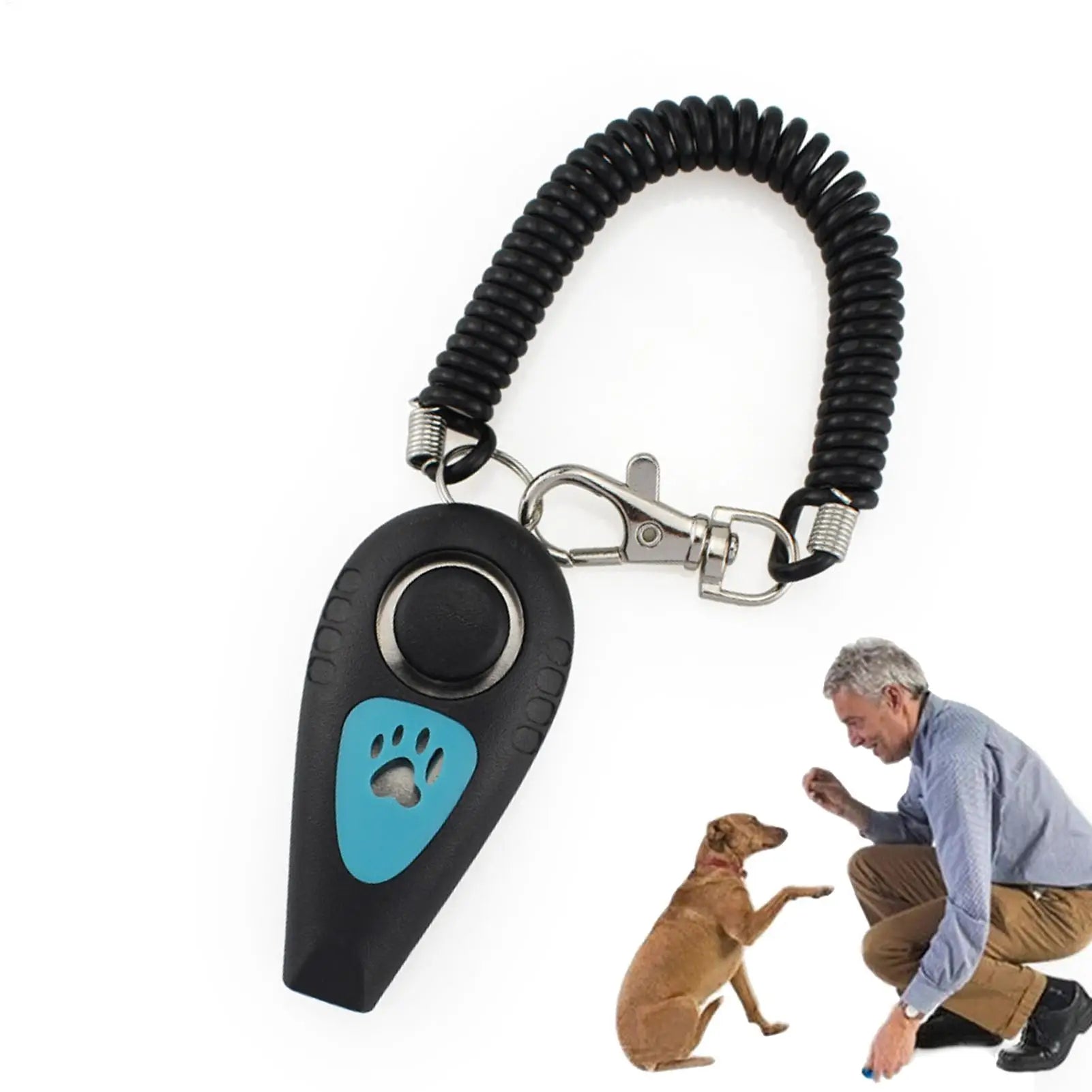 Dog Training Clicker 2 in 1 Pet Clicker and Whistle Behavior Aid with Wrist Strap Silent Recall Device Dog Whistle for Animal Oasis Select