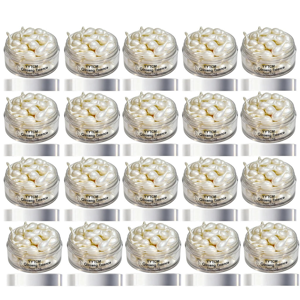 Ginseng Essence Capsules, Moisturizing and Firming Essence Serum, Contains Squalane, Niacinamide, Vitamin E, Retinol, Deep Hydration (0.34Gx30 Capsules)/Bottle-1 Bottle Oasis Select 20 Bottles
