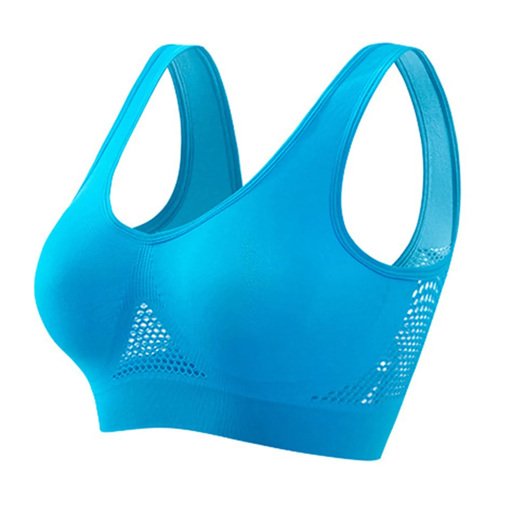 Breathable Sports Bra Top Fitness Women Brassiere Removable Padded Sport Bra Running Gym Seamless Push Up Bras Oasis Select