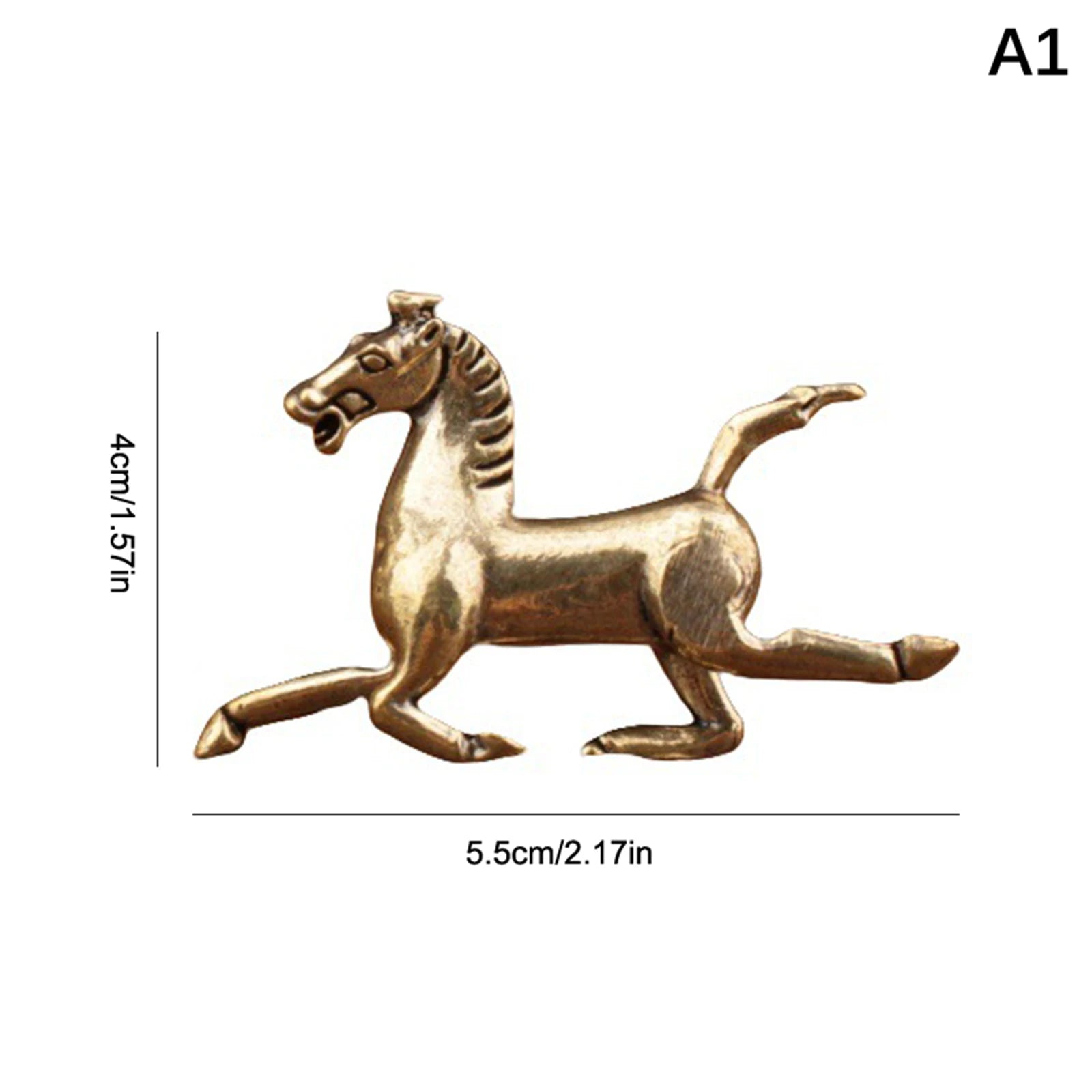 Brass Horse Figurines Chinese New Year Zodiac Horse Ornament Feng Shui Lucky Statue Home Office Desktop Decoration Crafts Oasis Select A1