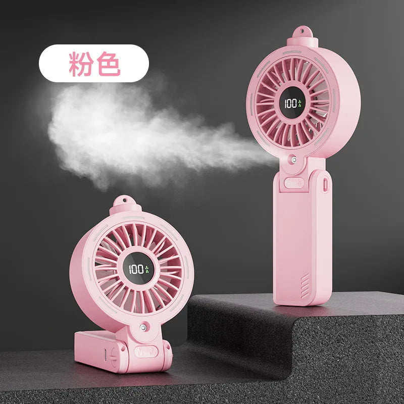 Portable Mist Fan USB Rechargeable 3600mAh | Spray & Nightlight