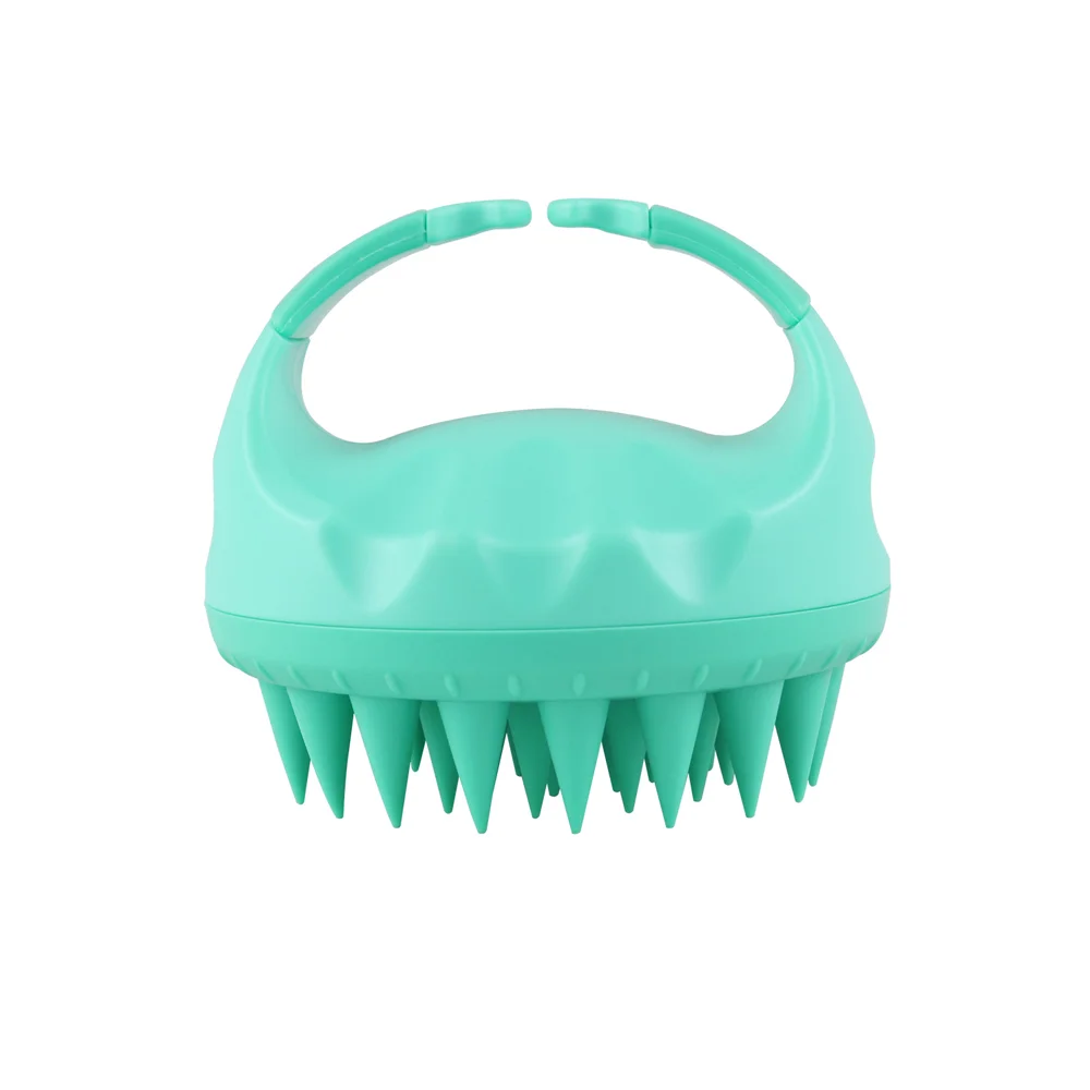 Shampoo Head Scalp Massage Brush Silicone Soft Skin Friendly Hair Washing Massager Comb SPA Massage Brush Beauty Salon Hair Tool Oasis Select green