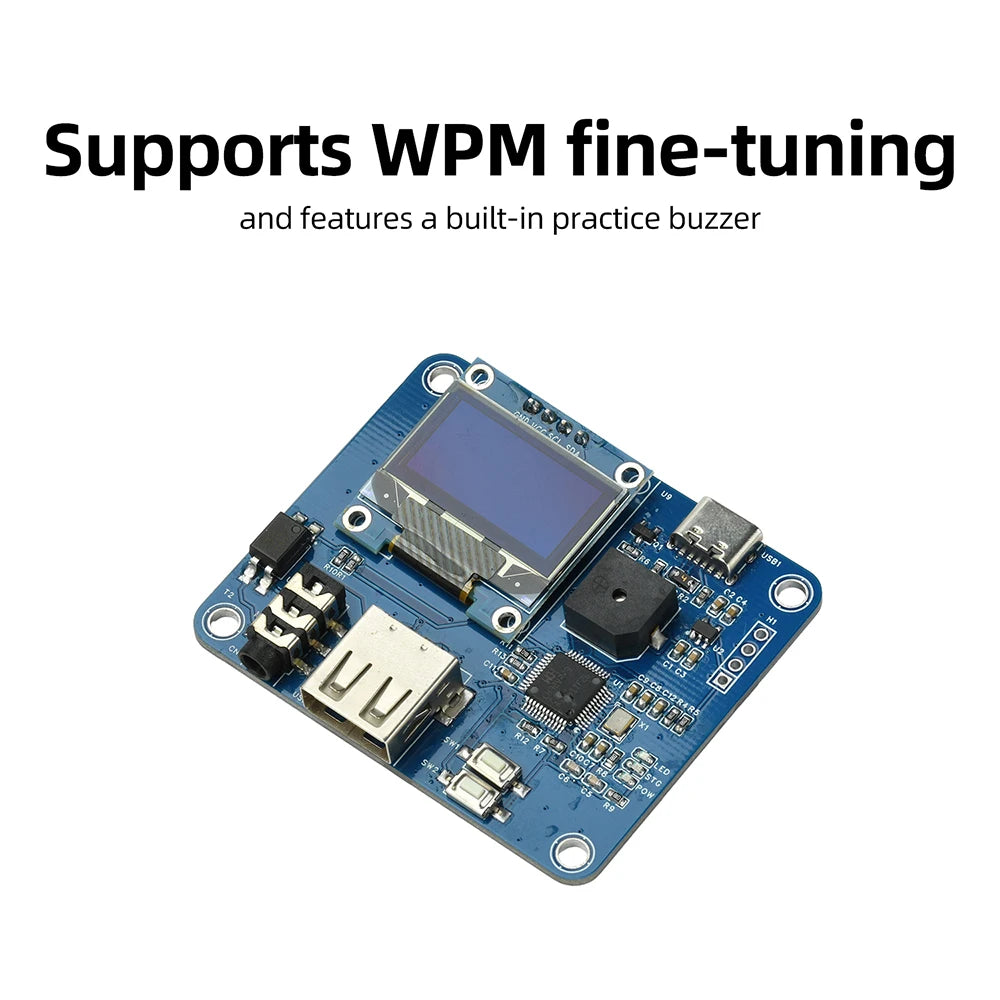 CW Keyboard Electronic Key Controller 0.96 "OLED Display Amateur Radio CW Morse Code Electronic Keyer DIY Trainer Practice Kits Oasis Select