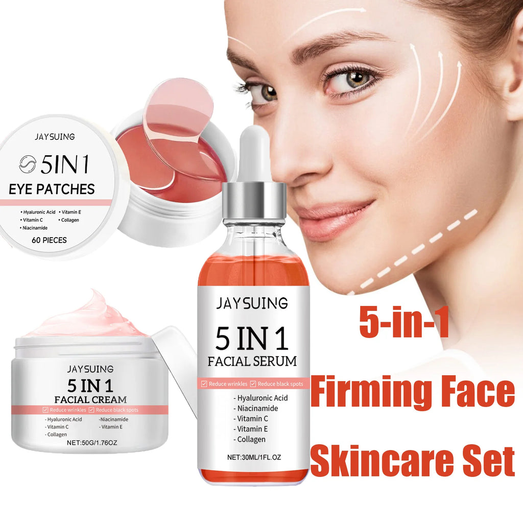 Jaysuing 5-in-1 Skincare Set – Anti-Aging Serum, Cream & Patches Anti-Aging Skincare Set Oasis Select