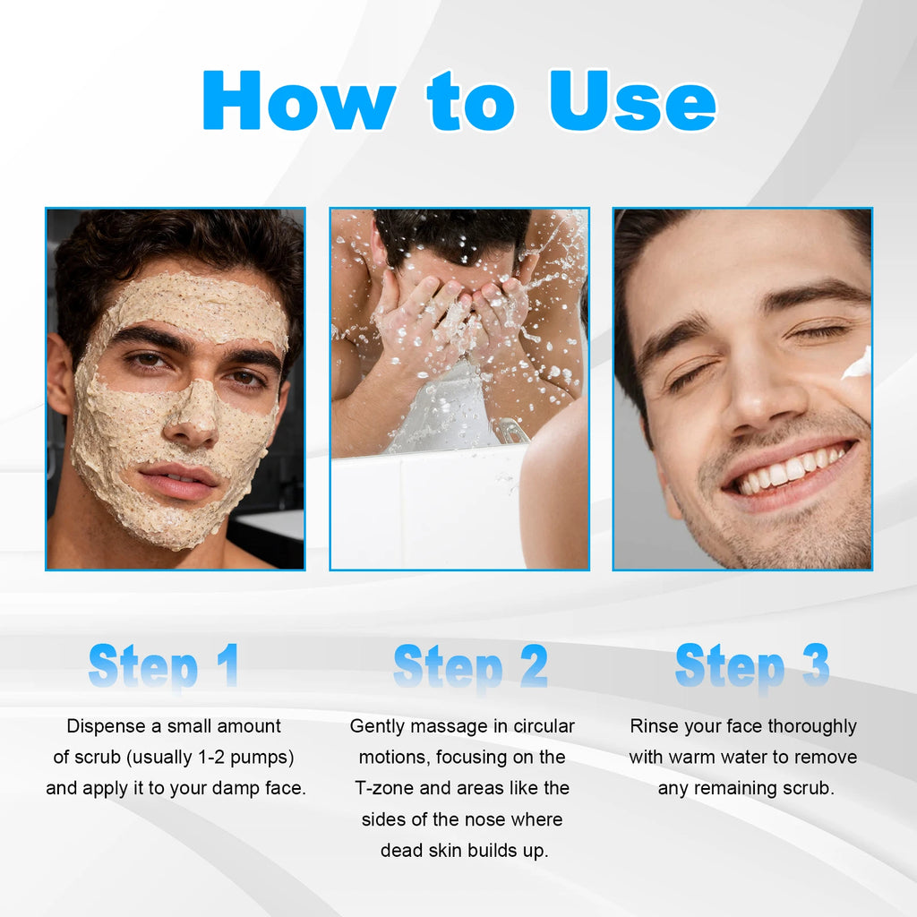 YURHERSU Men's Oil Control Exfoliating Face Scrub 60g Men's Face Scrub Oasis Select