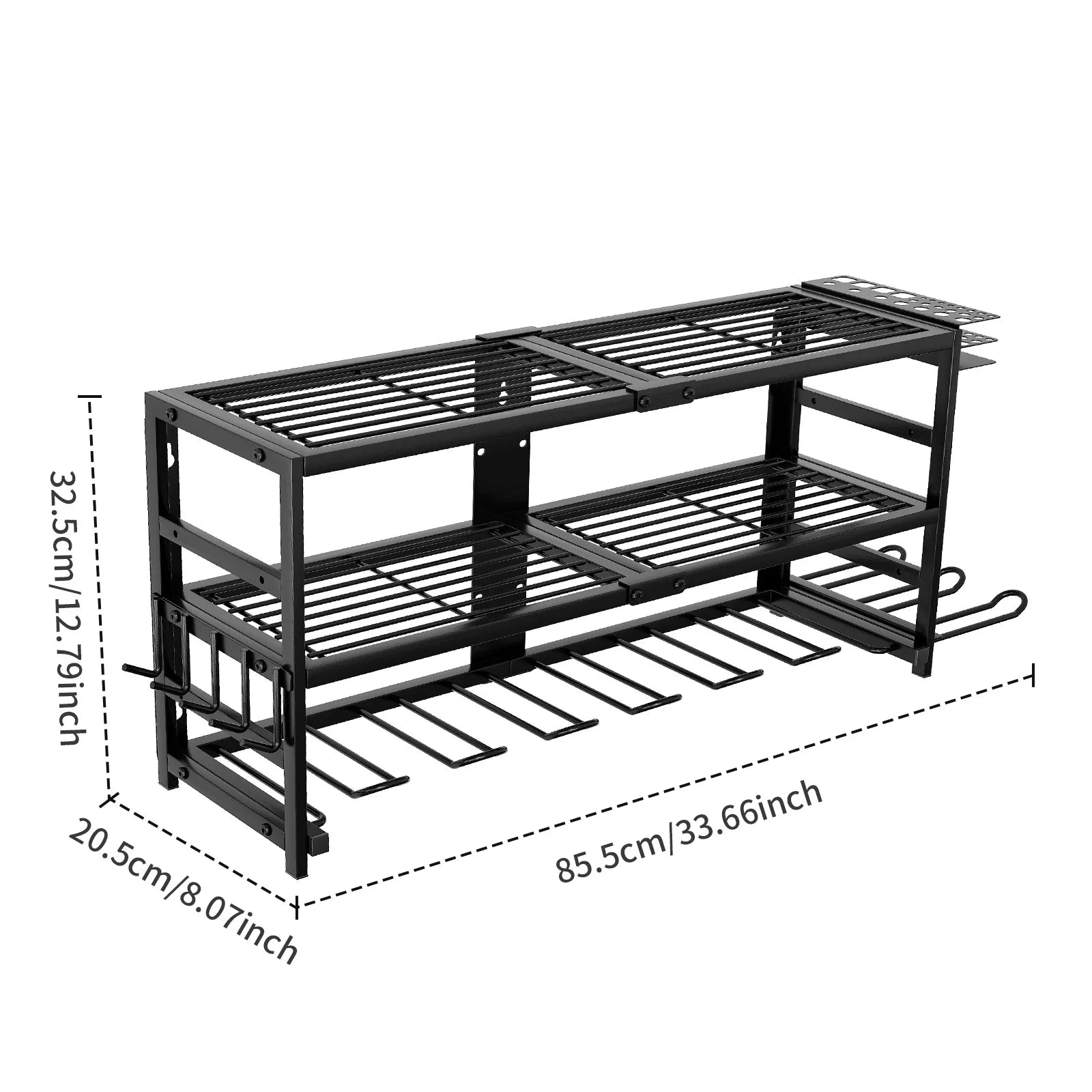 Electric tool storage rack Folding laminate Hardware tool storage rack Wall hanging Handheld electric drill rack Oasis Select black