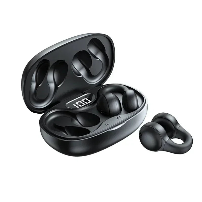 TWS X58 Wireless Bone Conduction Headphones Bluetooth Earphones Waterproof Sports Earbuds Earring Ear Hook With Mic Headset Oasis Select black