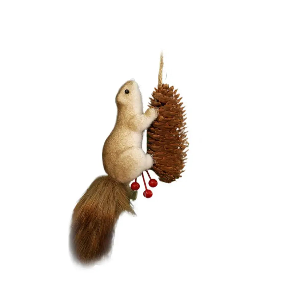 1pcs Christmas Ornaments Cute Realistic Squirrel Xmas Tree Hanging Pendants Christmas Decoration for Home New Year Kids Gifts Oasis Select 04