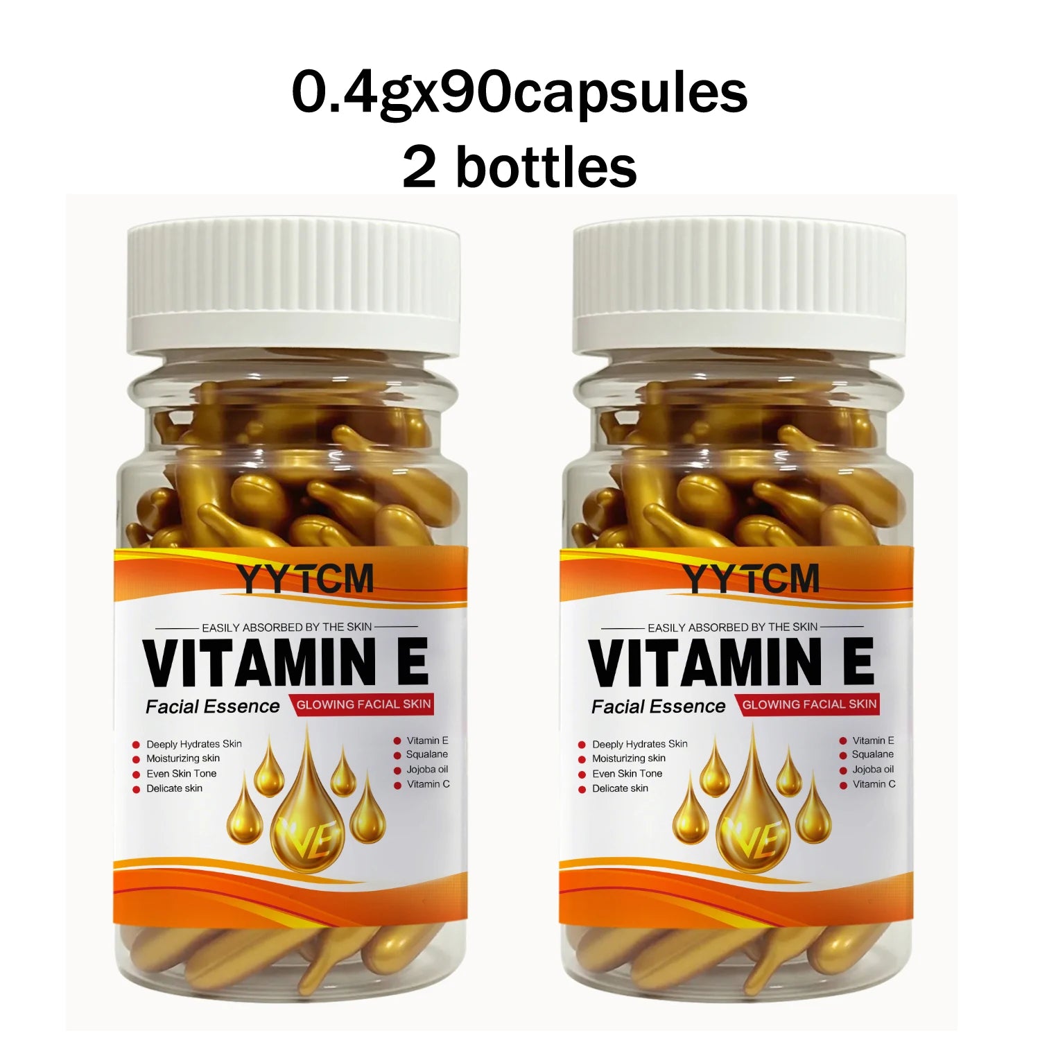 Vitamin E Deep Moisturizing Capsule Essence–Hydrates Smooths Skin. Formulated Squalane Vitamin 18/30/48/60/90/180 Capsules Oasis Select 2bottles 90capsules