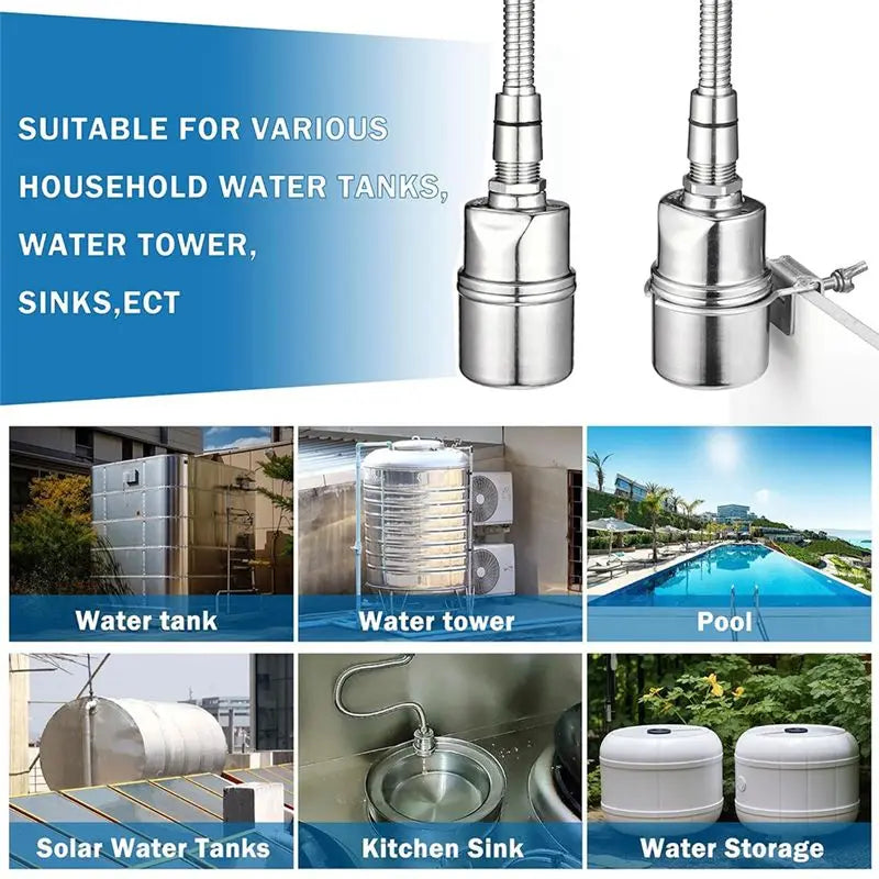 LIKE WISH 1/2Inch 3/4Inch 1Inch Automatic Float Valve, 304 Stainless Steel Fully Automatic Water Level Control Float Valve Oasis Select
