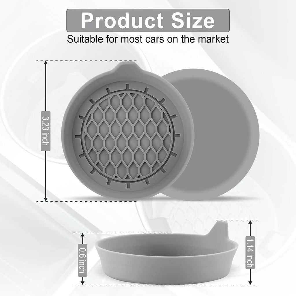 8cm Silicone Car Cup Holder Coaster – Anti-Slip Waterproof