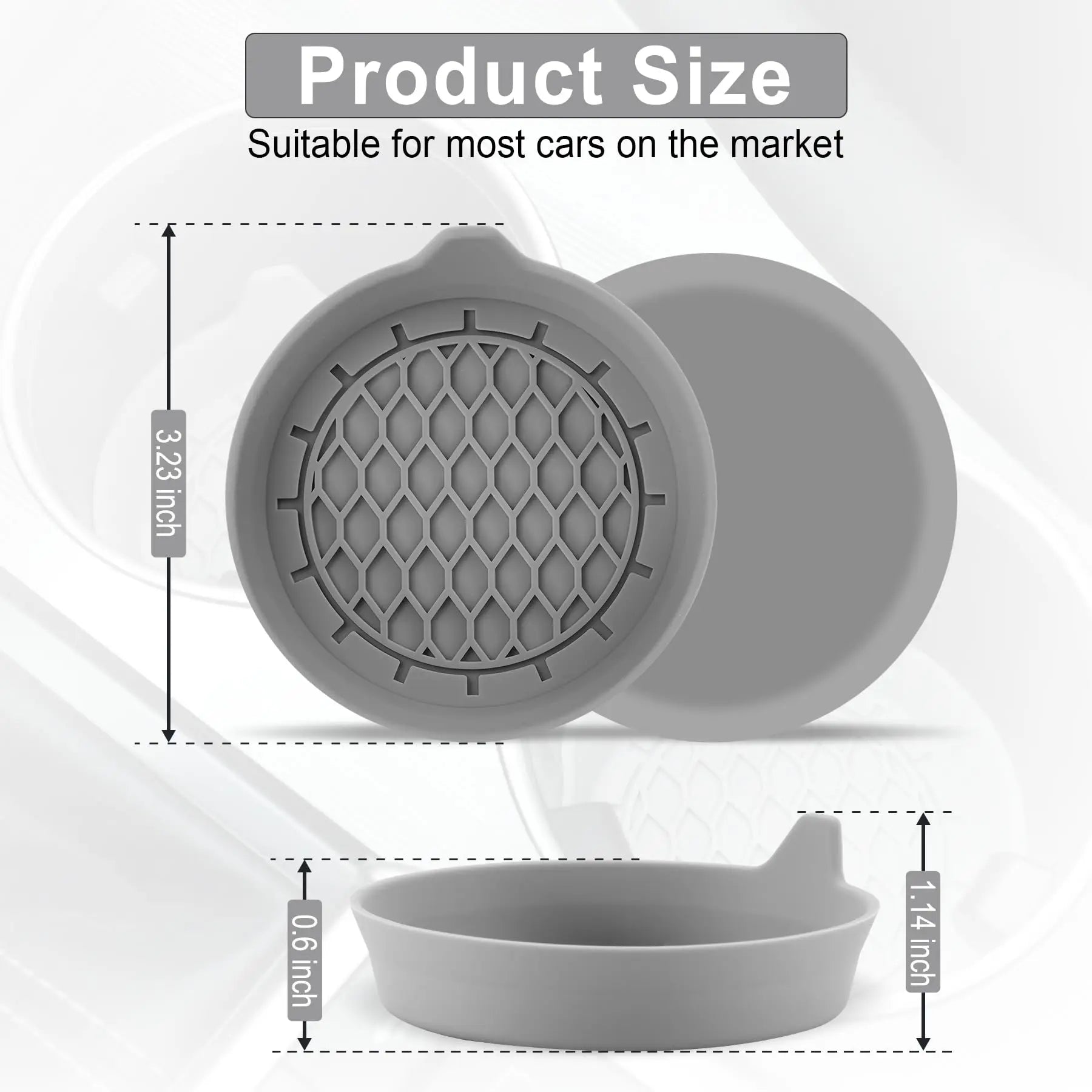 8cm Silicone Car Cup Holder Coaster – Anti-Slip Waterproof