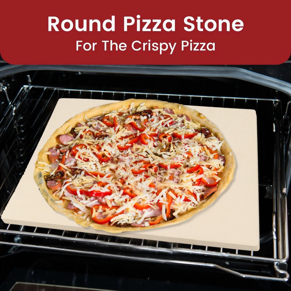 Grill Pizza Stone Rectangular Pizza Stone 12x15in Uniform Heat Distribution Easy To Clean Cordierite Baking Stone for Oven Grill Oasis Select