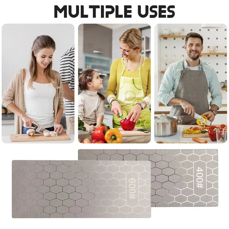 LIKE WISH 4 Pcs Diamond Sharpening Plate Set, Diamond Sharpening Stone With Honeycomb Surface, 400/600/1000/1200 Grit Oasis Select
