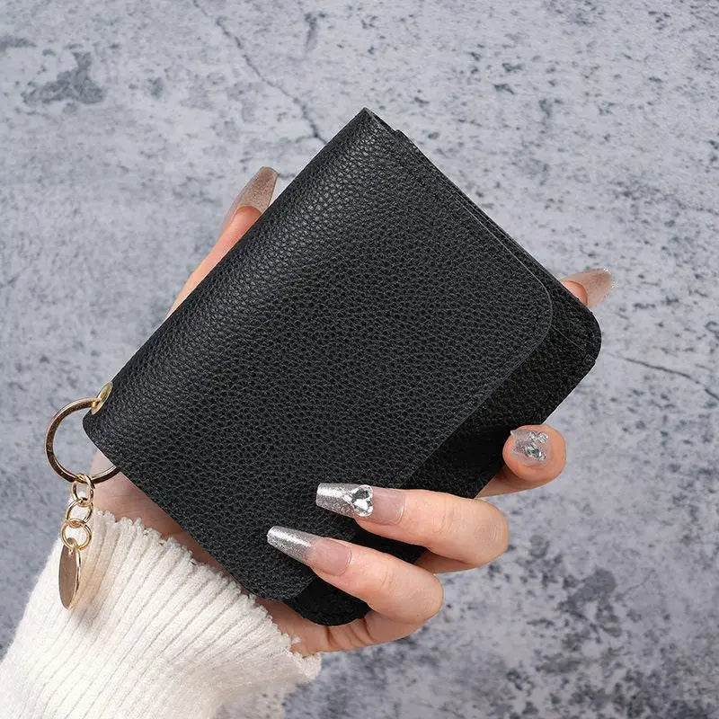 Korean Trifold Women's Wallet – PU Leather Zipper Coin Purse