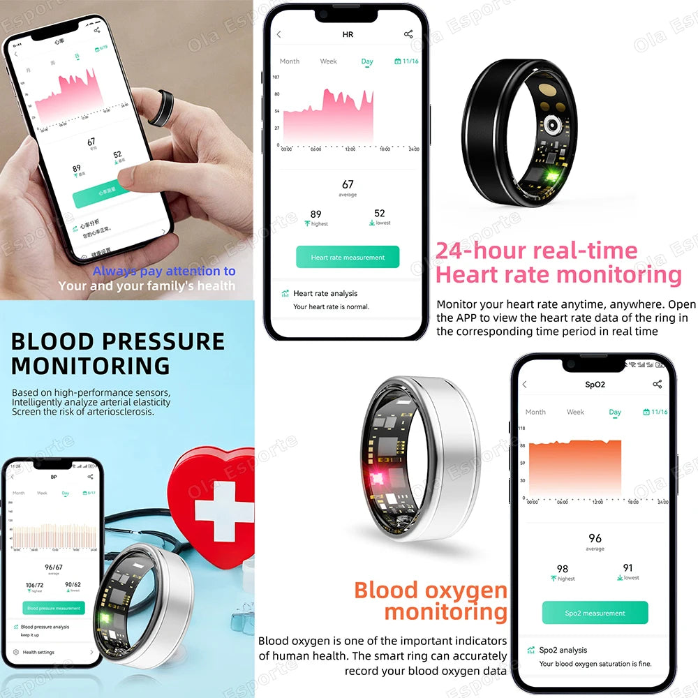 Smart Ring Heart Rate SpO2 Sleep Tracker | 5ATM Waterproof