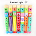 Wooden cartoon flute suitable for beginners -6-hole harmonica, perfect Christmas gift for music enthusiasts, modern style Oasis Select Random style 1PC