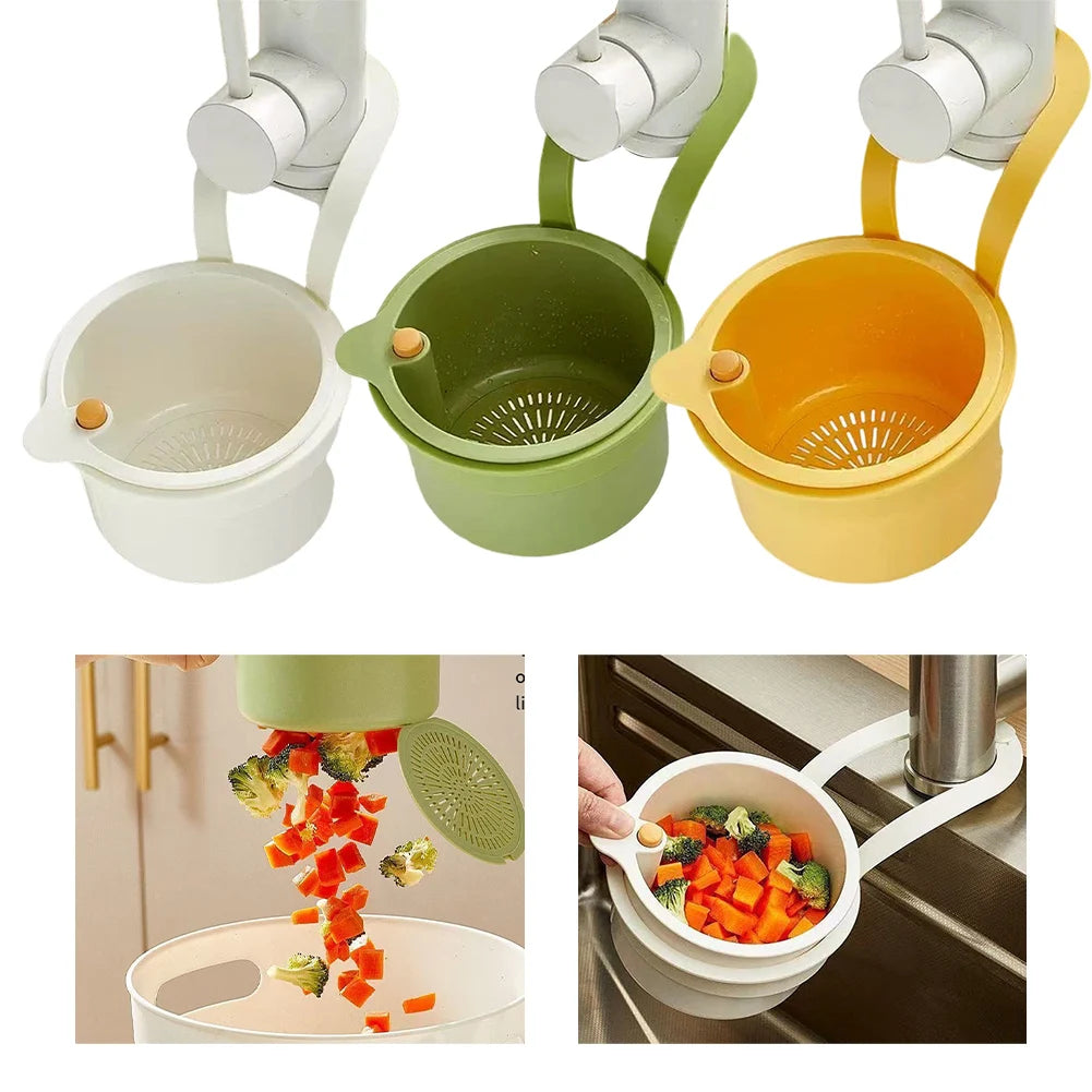 Sink Hanging Strainer Basket – Snap-On Faucet Drain Organizer Sink Strainer Basket Oasis Select