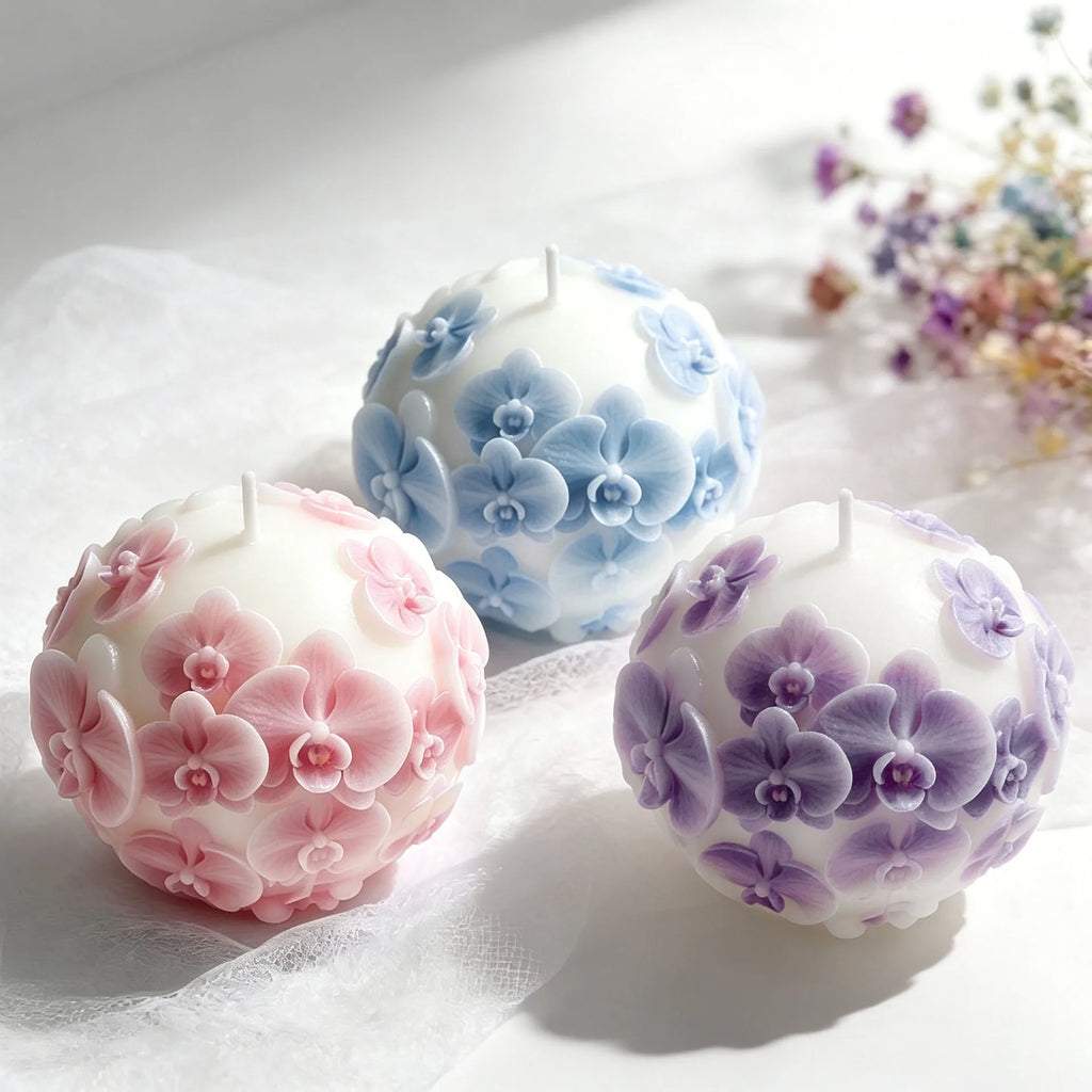 3D Flower Ball Candle Silicone Mold Rose Daisies Flower Sphere Scented Candle Plaster Soap Molds DIY Valentine's Day Decor Oasis Select