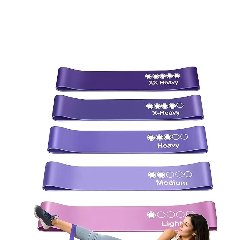 1 Set of 5 Yoga Resistance Bands, Suitable for Strength Training, Body Shaping, and Functional Training Oasis Select PURPLE