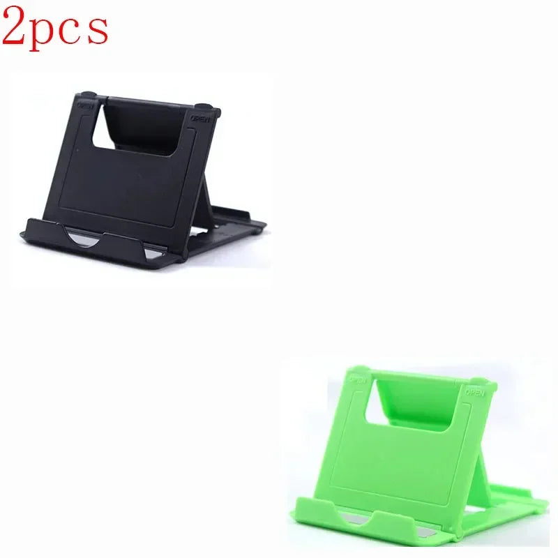 1/2/3Pcs Phone Desk Stand For Mobile Phone Tripod For iPhone Xsmax 12 13 Pro Huawei Xiaomi Mi 9 Plastic Foldable Desk Holder Oasis Select Black-Green
