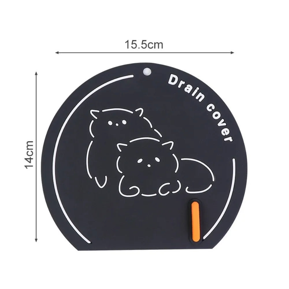 Reusable Silicone Sewer Floor Drain Cover Anti Odor Anti-blocking Deodorant Cover Anti-skid Kitchen Drain Covers Bathroom Oasis Select Black-2