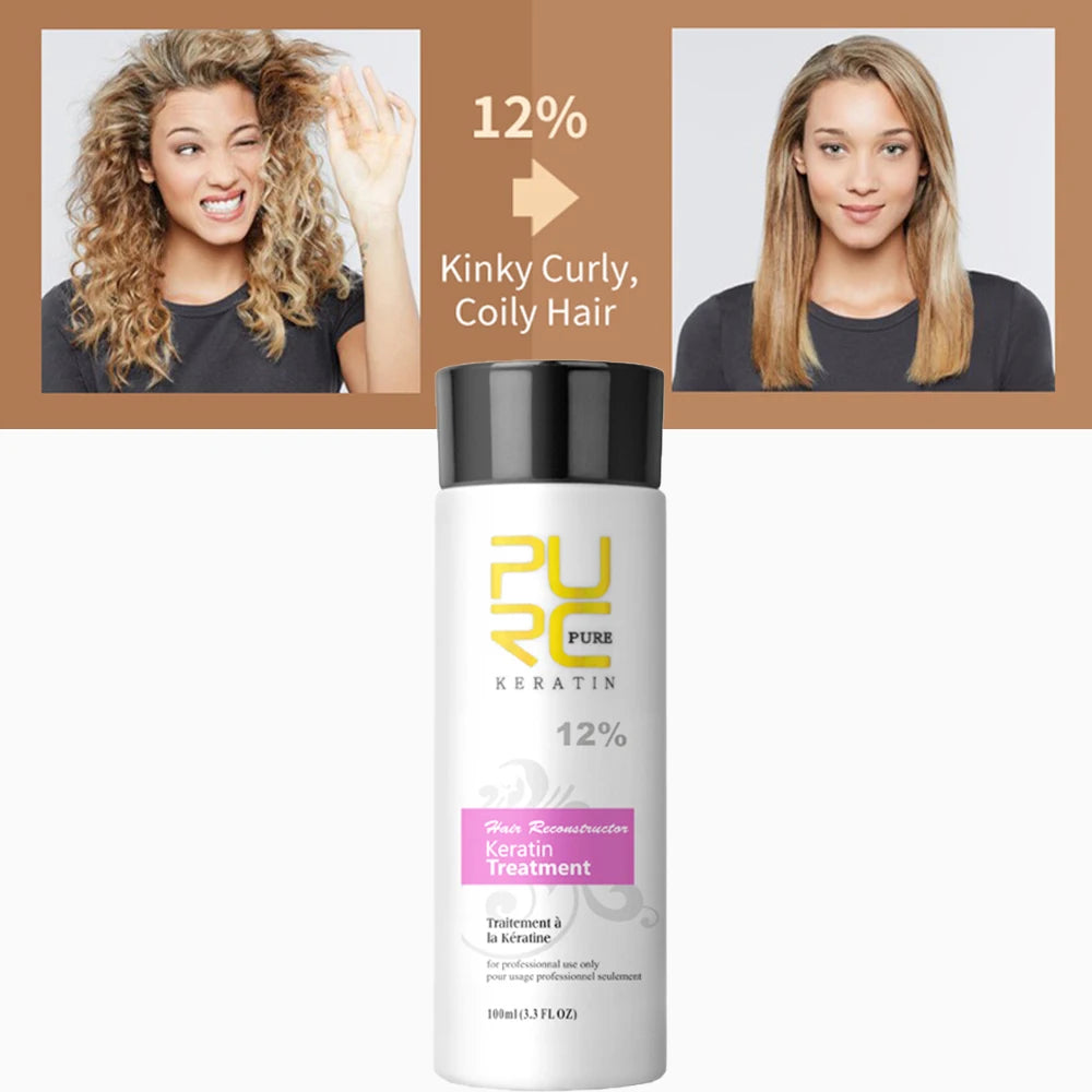 PURC Smoothing Shampoo Conditioner Professional Keratin Hair Treatment Nourishes Dry Repair Damaged Moisturizing Hair Care Oasis Select 12 Degree Keratin China Mainland
