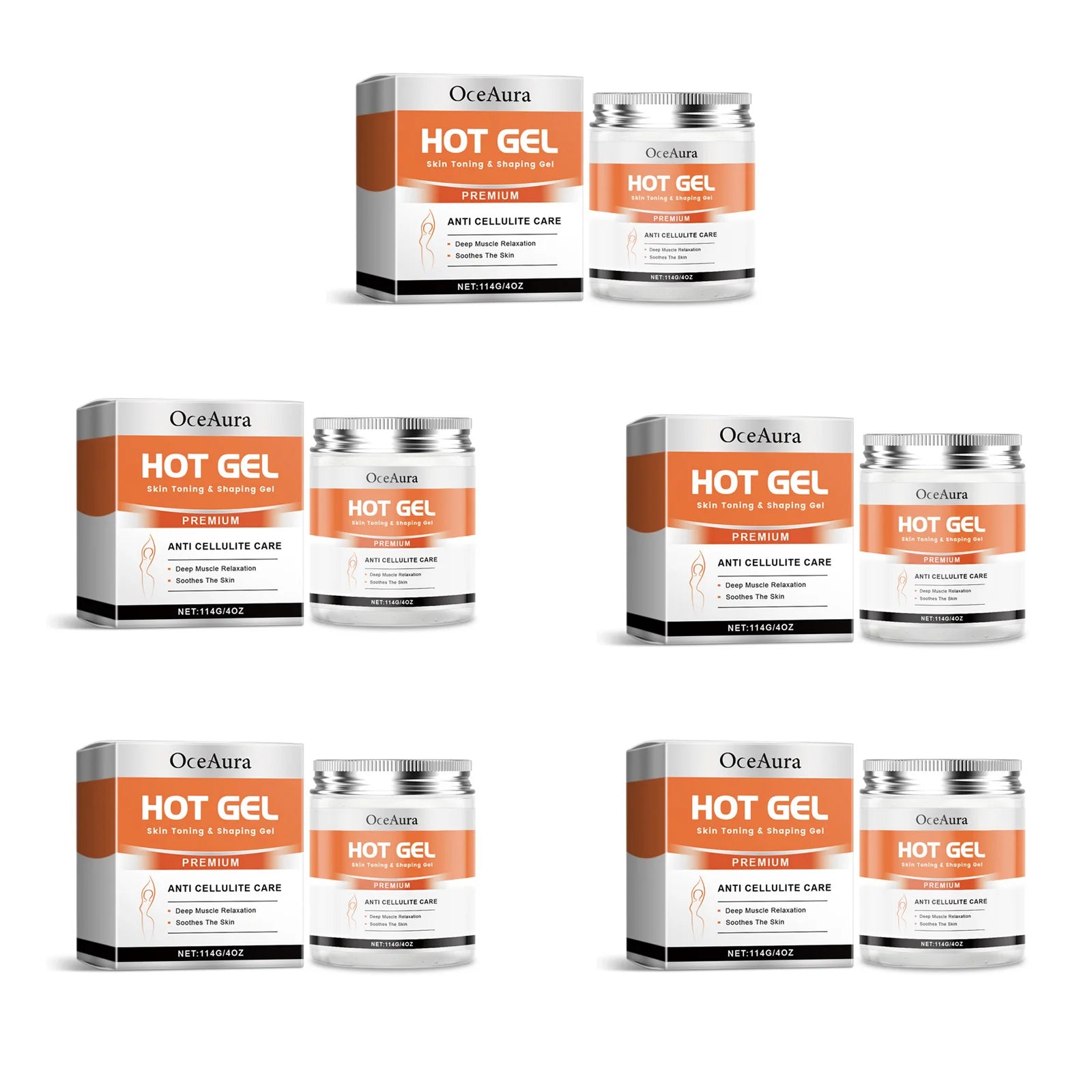 Hot Body Slimming Gel – Anti-Cellulite Belly Tightening Cream Slimming Body Gel Oasis Select 5Pcs