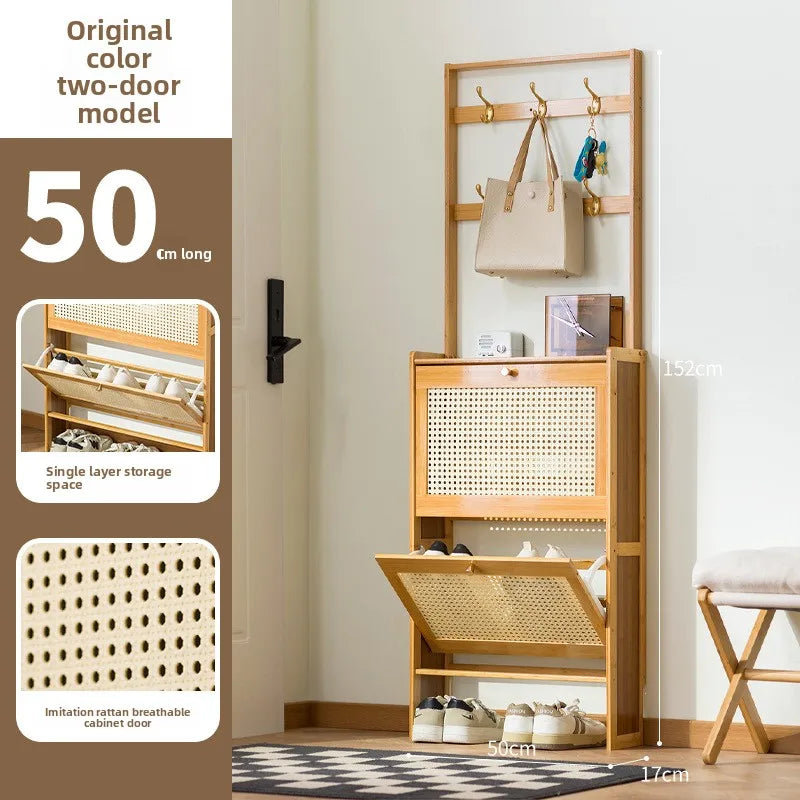 Ultra-thin shoe cabinet household door tipping bucket shoe rack large capacity entrance door entrance storage simple cabinet Oasis Select Primary A-2 door -50
