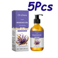 Lavender Essential Oil Moisturizing Body Skin Smoothing Soft Stress Relief Muscle Sore Help Sleep Spa Relaxing Massage Oil Oasis Select 5 x 100ml Boxed