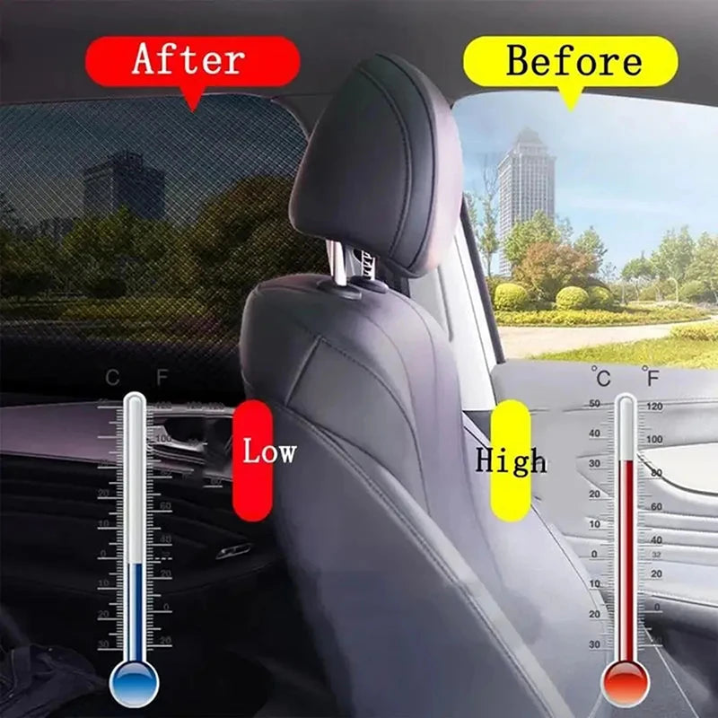 4 PCS Car Window Shades, Stretchy Mesh Front Rear Side Window Sun Shades For Heat Block UV Protection Oasis Select