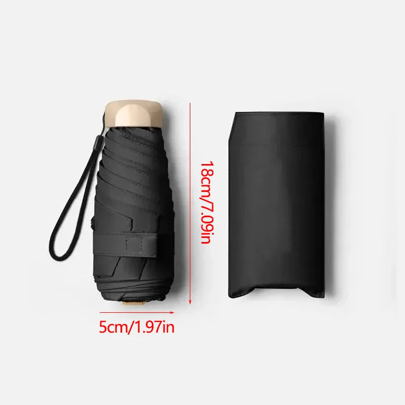 1Pc 55% Off Mini Sun Umbrella Pocket Rain Umbrella Vinyl Folding UV Ultraviolet Protection Sun Shade Pocket Parasol Capsule Oasis Select