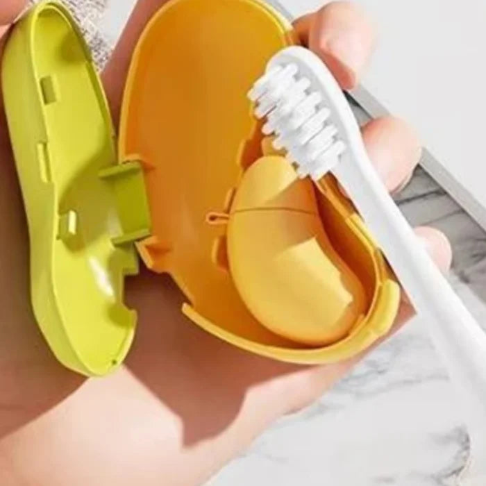 Banana Toothbrush Head Protective Cover With Toothpaste Compartment Toothbrush Dust Clamp Portable Travel Style Storage Box Oasis Select