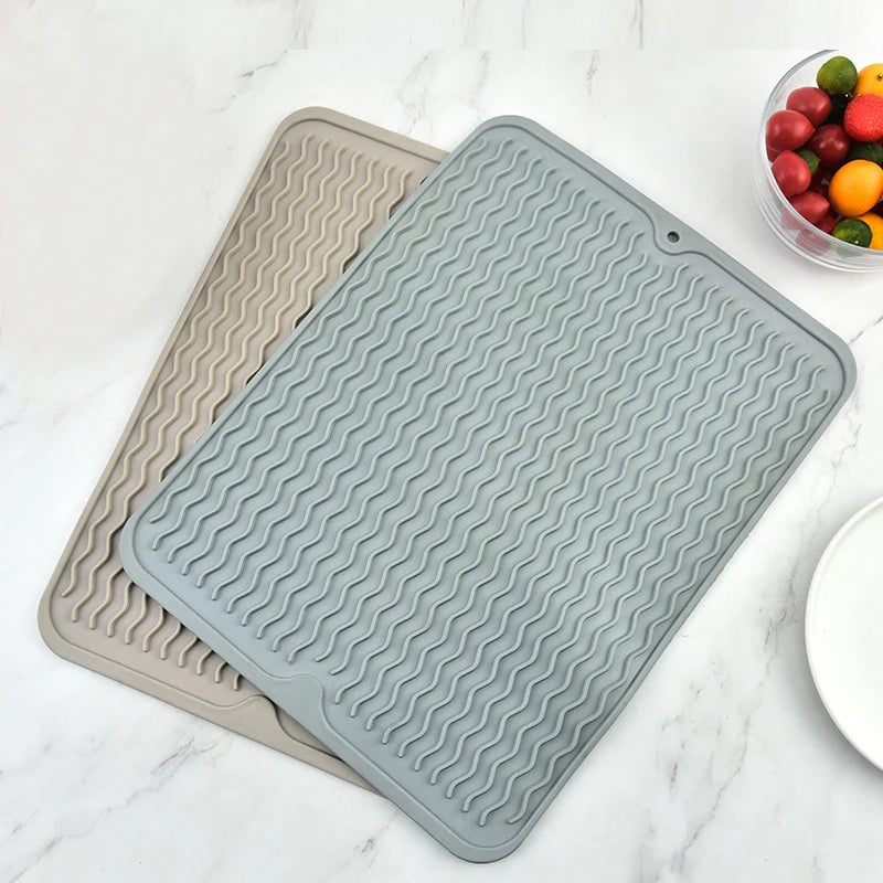 Silicone Dish Drying Mat Protector Sink Mat Table Kitchen Home Anti Slip Drying Dishes Drain Mat Heat Resistant Kitchen Sink Mat Oasis Select