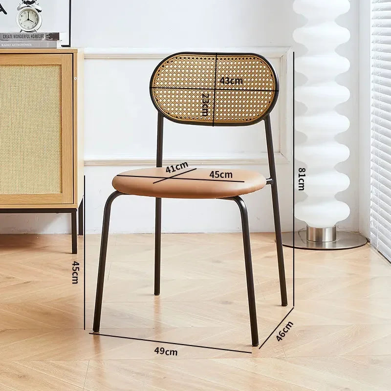 Household rattan dining chair B & B Hotel Cafe Rattan chair Internet celebrity back chair Milk tea shop Leisure rattan chair Oasis Select KATEN-D