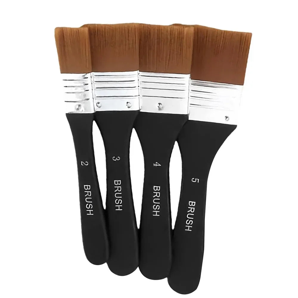 1/3/4 Pcs Paint Brush, Flat Bright Paint Brushes Craft Basecoating Paint Brushes with Wooden Handle for Acrylic, Oil, Watercolor Oasis Select