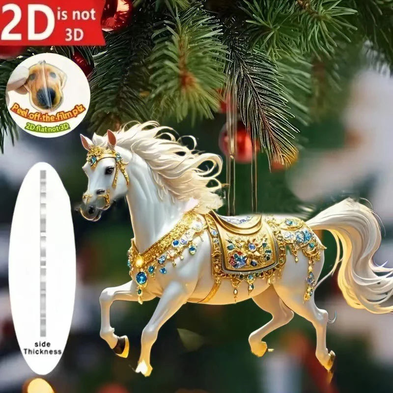 Golden Acrylic Horse Keychain Pendant – Car & Bag Charm Gift