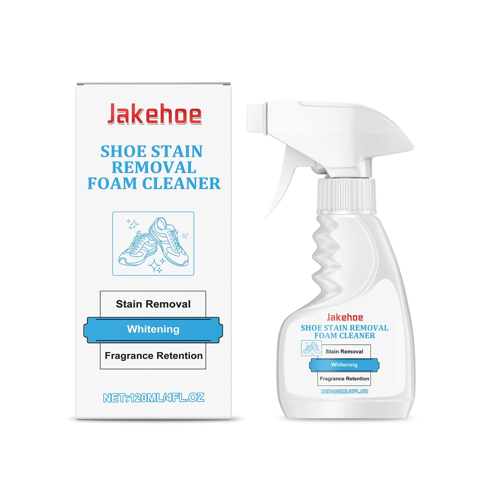 Shoe Stain Removal Foam Cleaner for White Sneakers Gentle Cleansing Remove Yellow Edge Stains Shoe Cleaning Products 120ml Oasis Select 120ml boxed