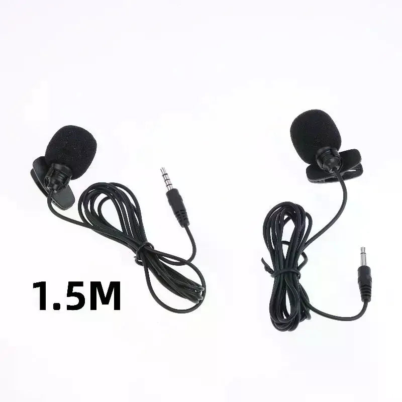 1Pcs Hands-free Condenser Clip-on Lapel Mic 1.5 Meters Mini Portable Lavalier Wired 3.5mm Microphone For Phone And Laptop PC Oasis Select