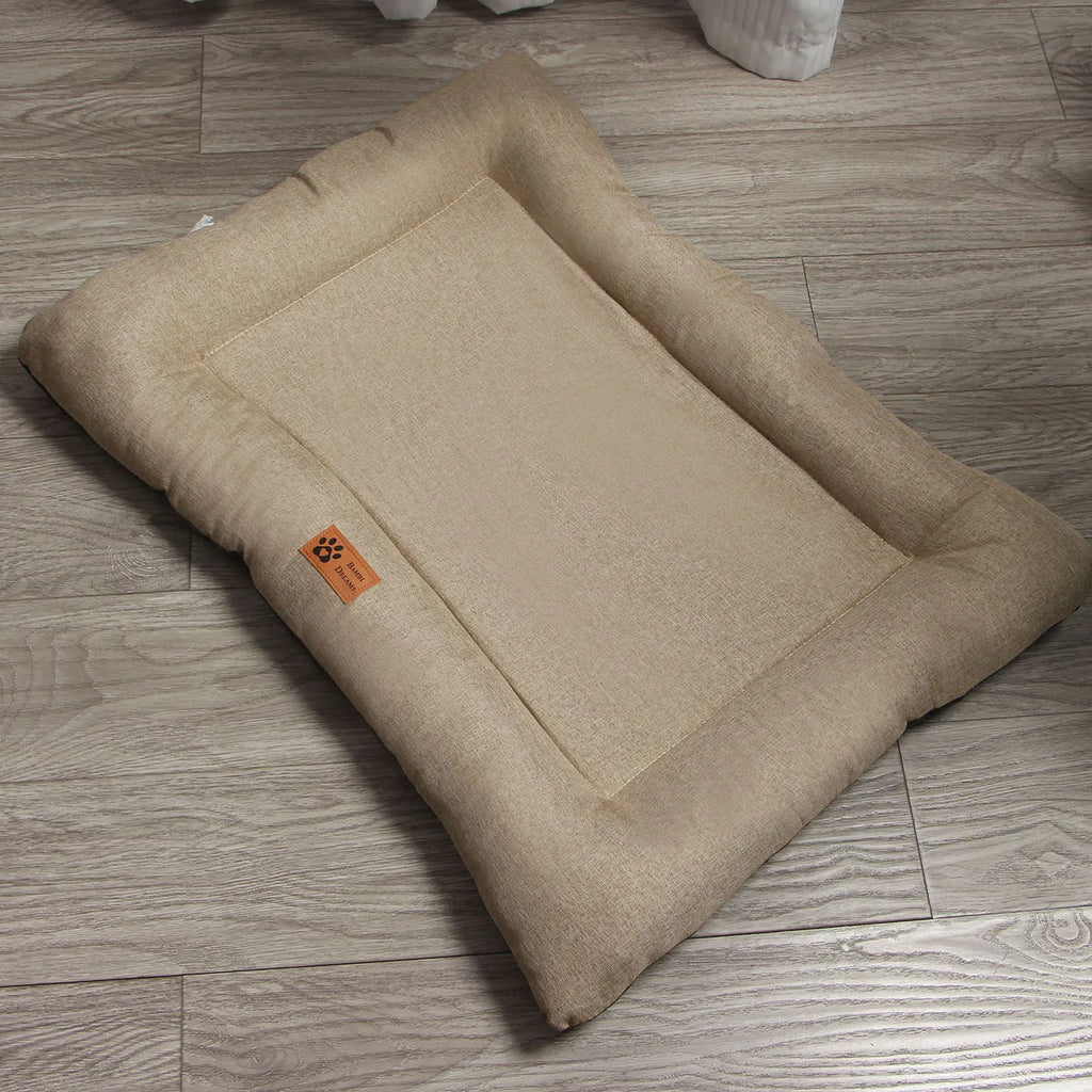 New Square Dog Bed, All-season Pet Bed, Cat Bed, Summer Cotton and Linen Breathable Pet Pad Dog Cooling Mat Oasis Select coffee color 72x55x7CM