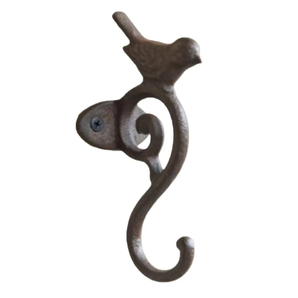Rustic Cast Iron Bird Wall Hook – Vintage Decorative Hanger Decorative Wall Hook Oasis Select Brown