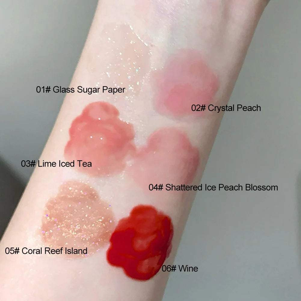 Plumping Lip Gloss Syringe Shape Hydrating Glass Water Shine Lip Oil Non-sticky Moisturizing Nude Pink Lip Tint Oasis Select