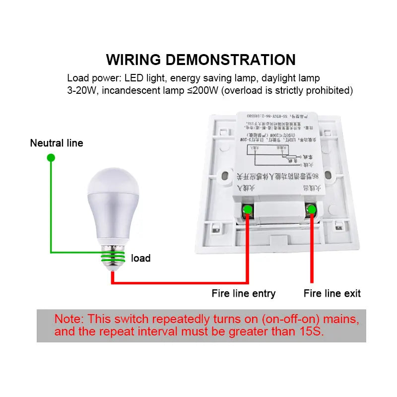 PIR Motion Sensor Switch AC110V-220V | Auto Infrared Light Motion Sensor Switch Oasis Select