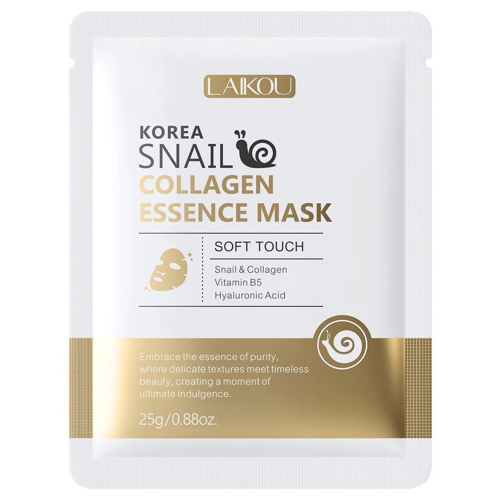 LAIKOU Snail Mucin Sheet Mask – Anti-Aging, Pores & Hydration Sheet Face Mask Oasis Select 5pcs